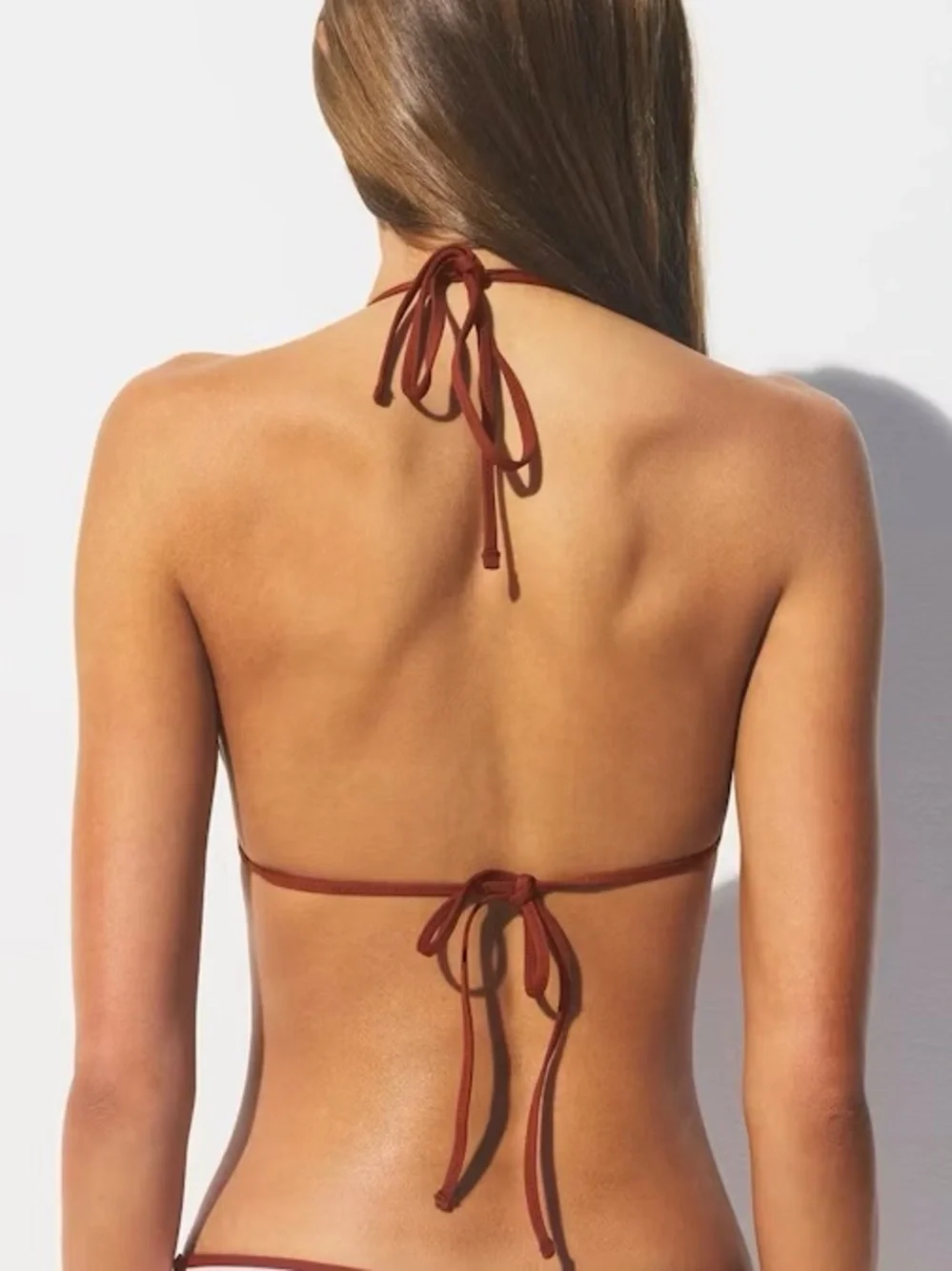 SKIMS Signature Swim Triangle Bikini Top Cherry Blossom Contrast S NWT